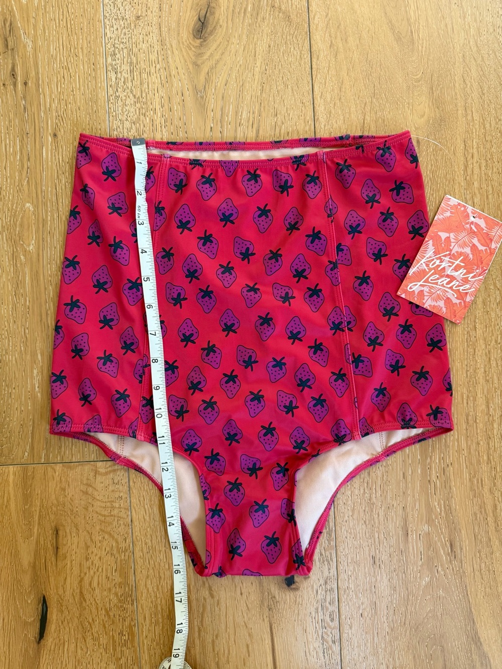 π Kortni Jeane SWIM BOTTOM Red Strawberry High-Waist Swim Bottoms - Picture 6 of 6